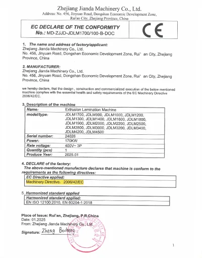 CE Certificate