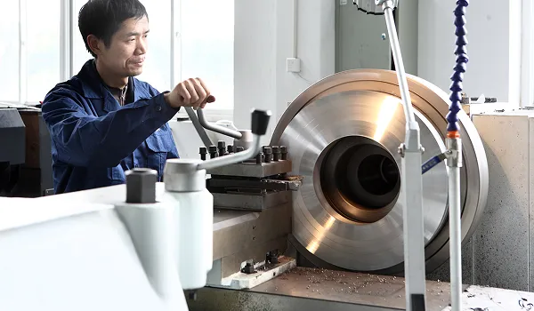 Large Circular Plate Turning